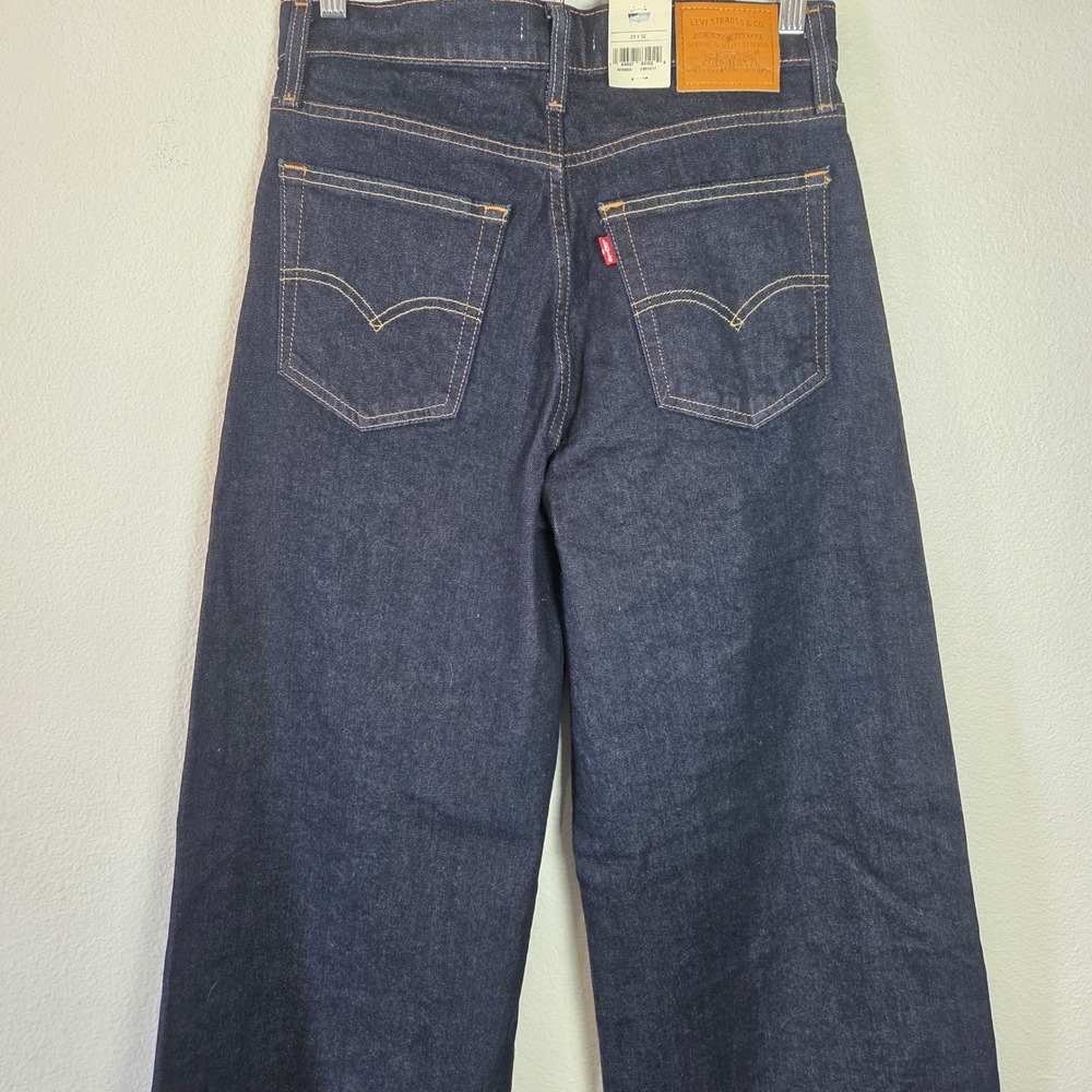 NWT Levis 726 High Rise Wide Leg Jeans Dark Wash Denim 29x32 - Picture 4 of 12